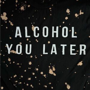 Black and Tan Graphic Tee with Splatter Design